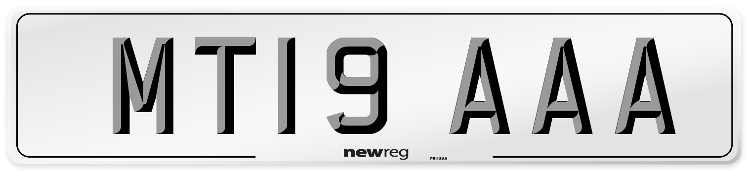 MT19 AAA Number Plate from New Reg